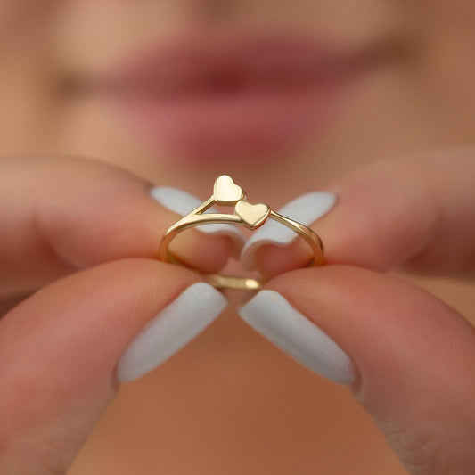 14k heart ring