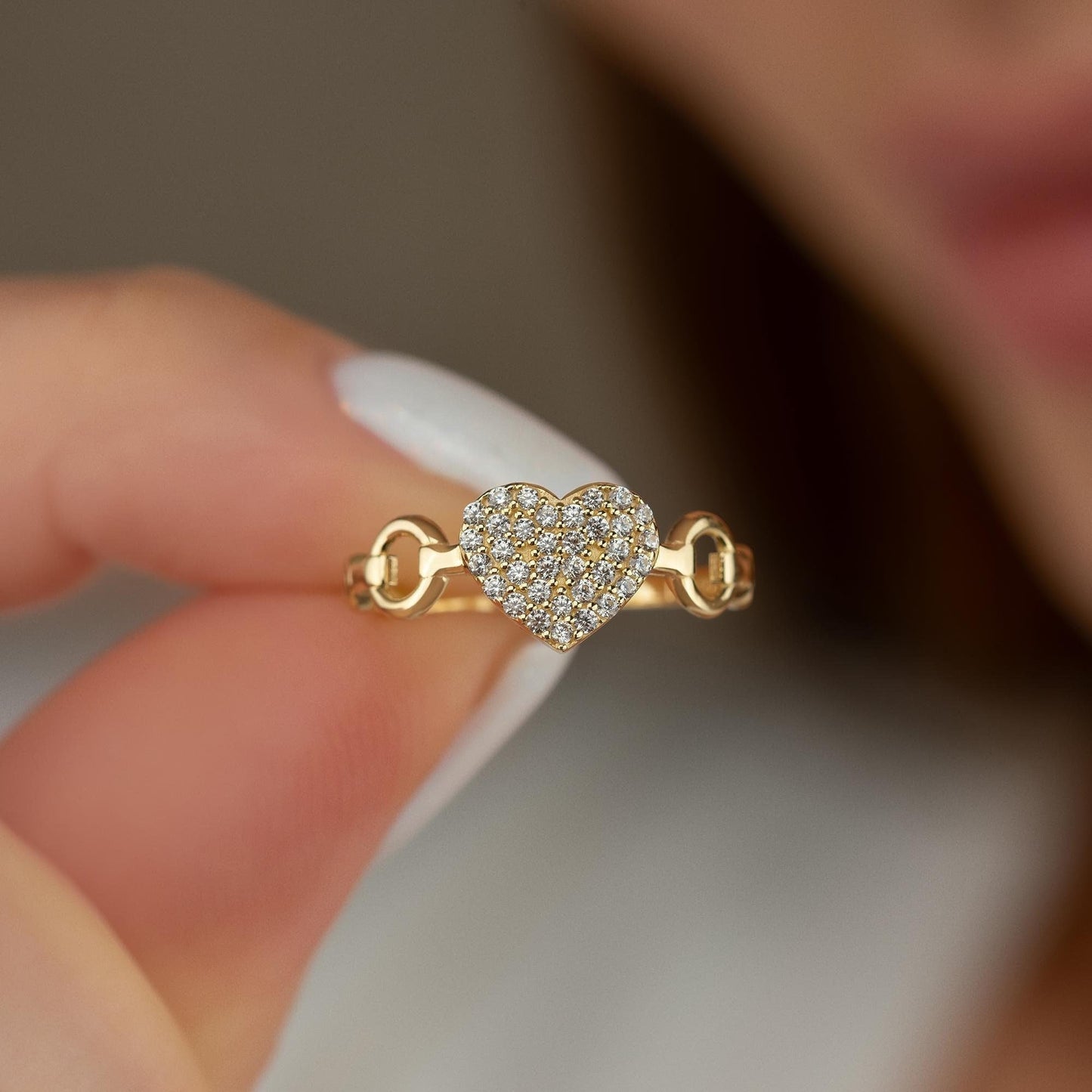 14k chain ring