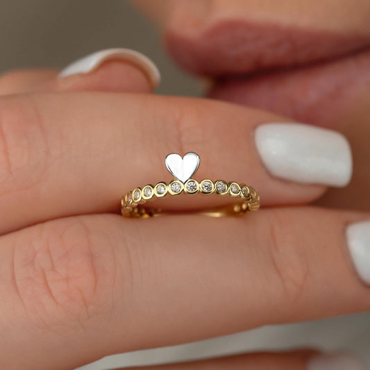 14k heart ring