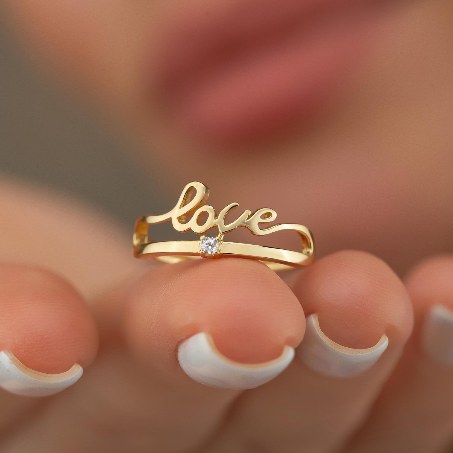 14k gold love ring