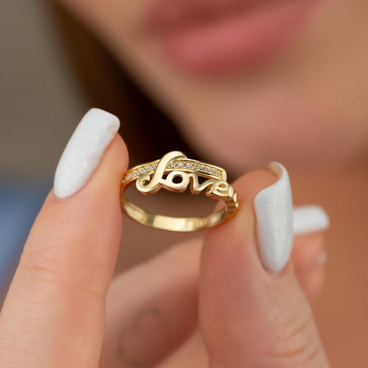 14k gold love ring