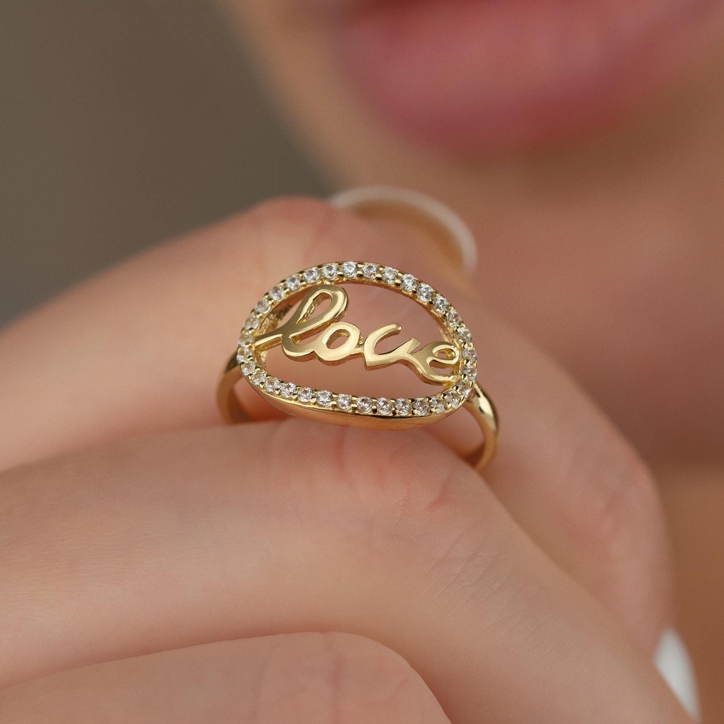 14k gold love ring