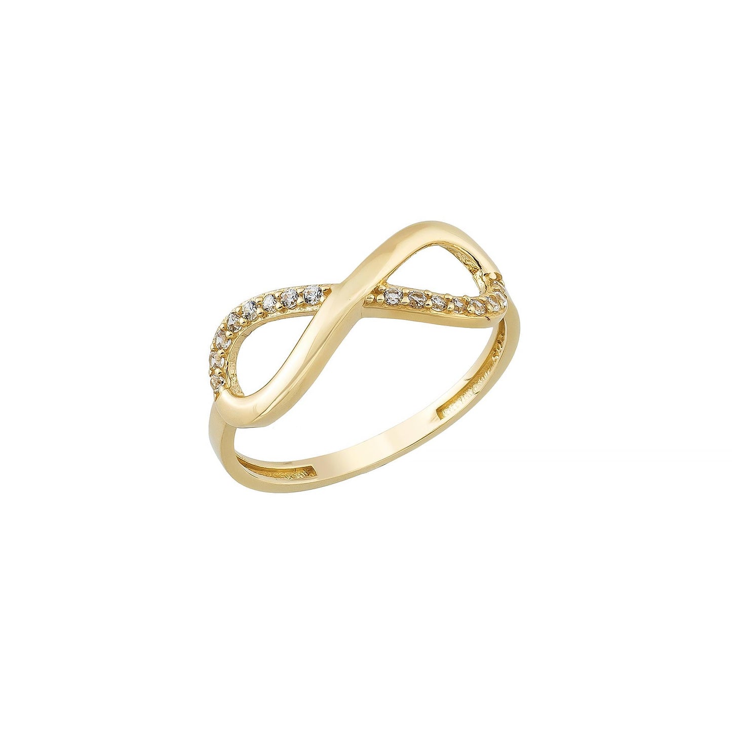 14K Solid Gold Infinity CZ Statement Ring for Women Girl – Dainty Symbol of Endless Love – Perfect Gift Sparkling Cubic Zirconia Band