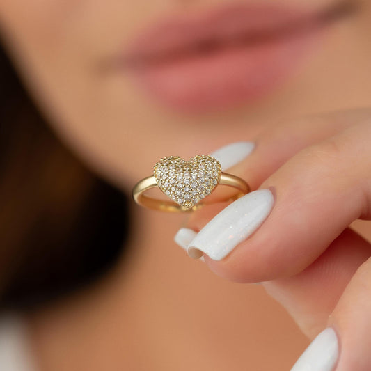 14k heart ring