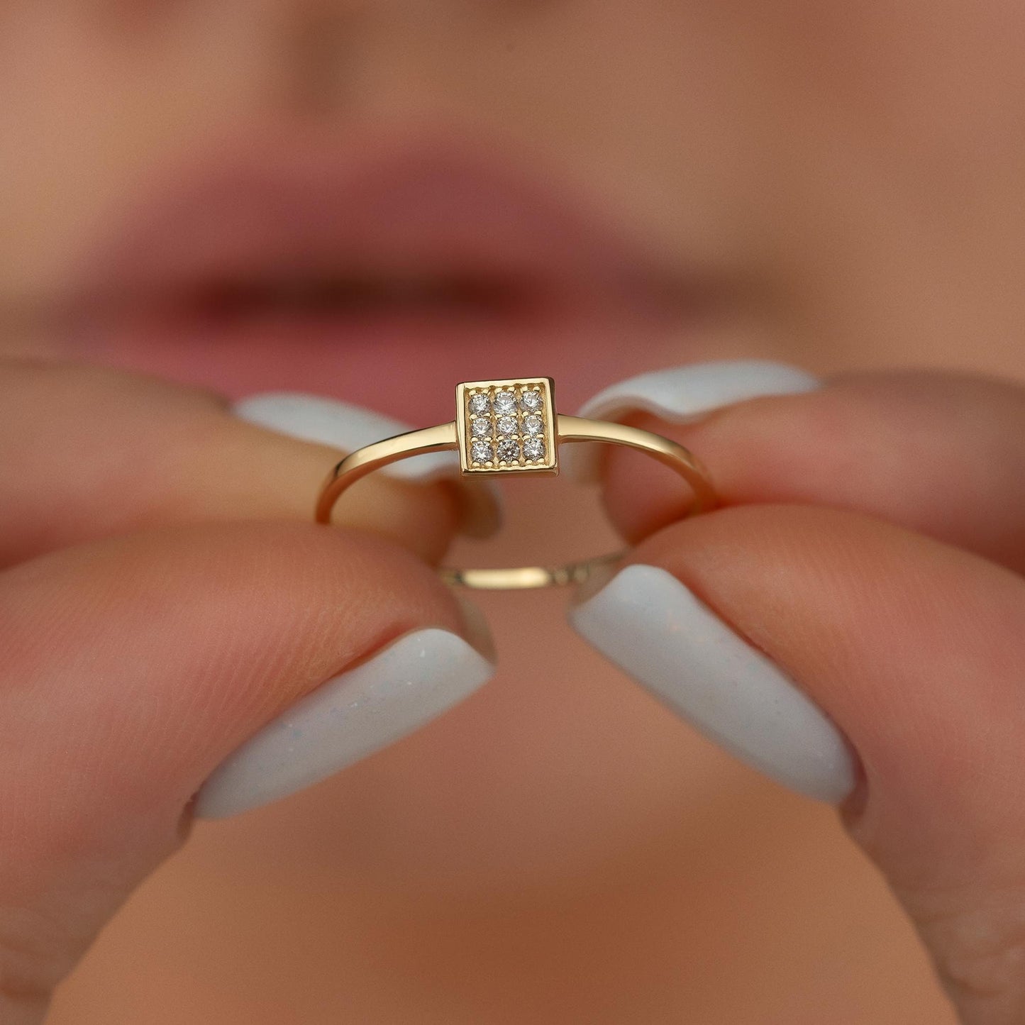 14k CZ ring