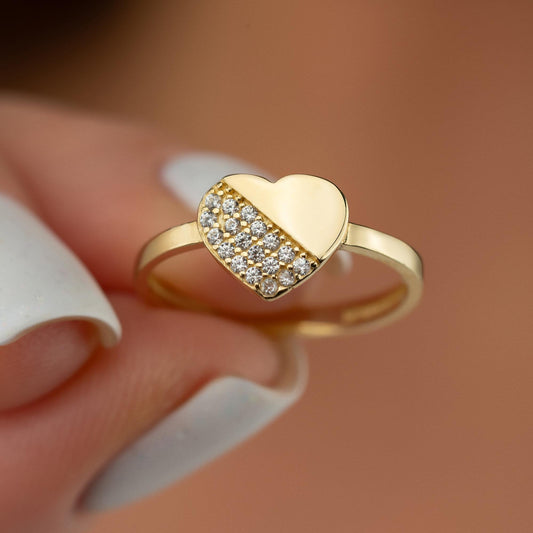 gold heart ring