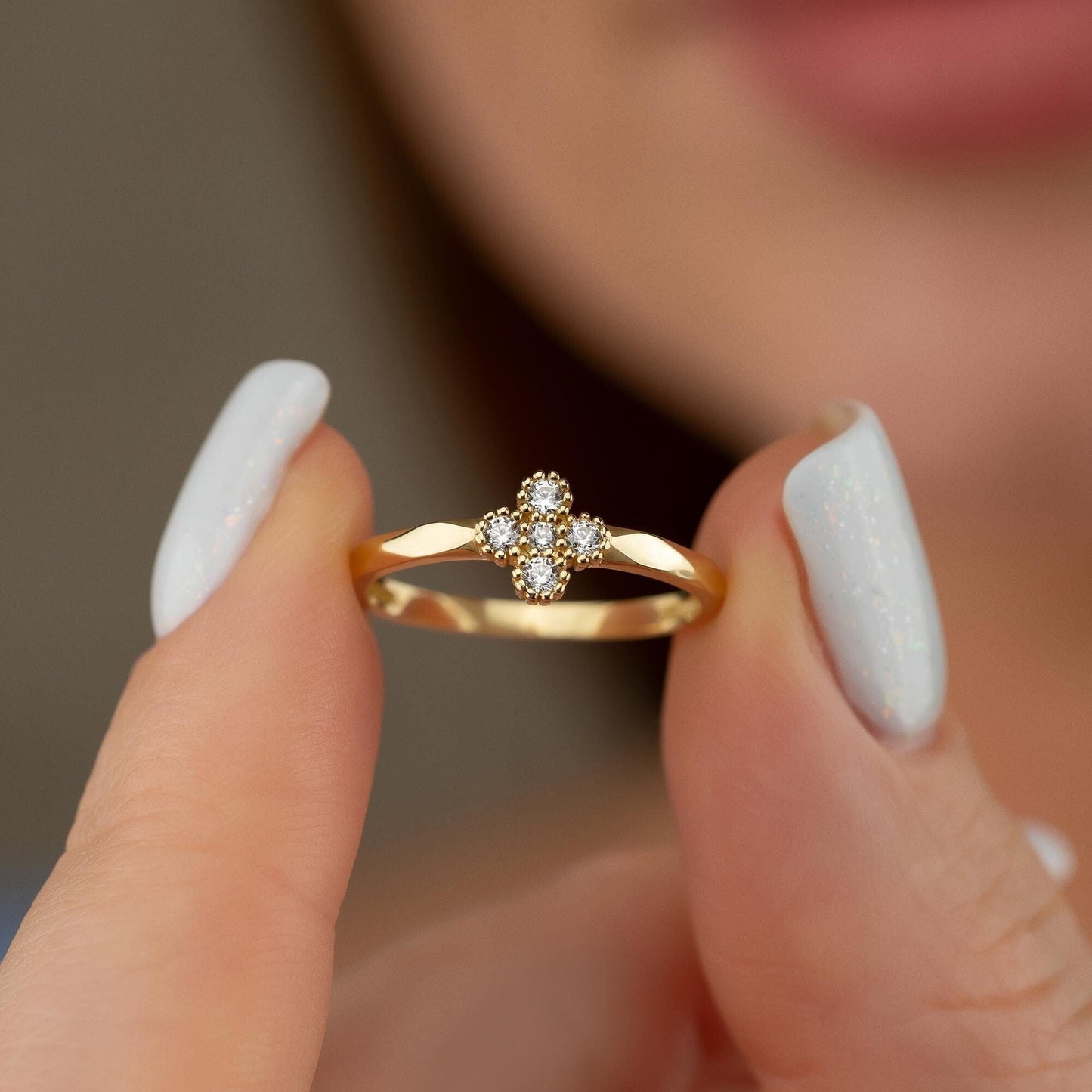 gold flower ring