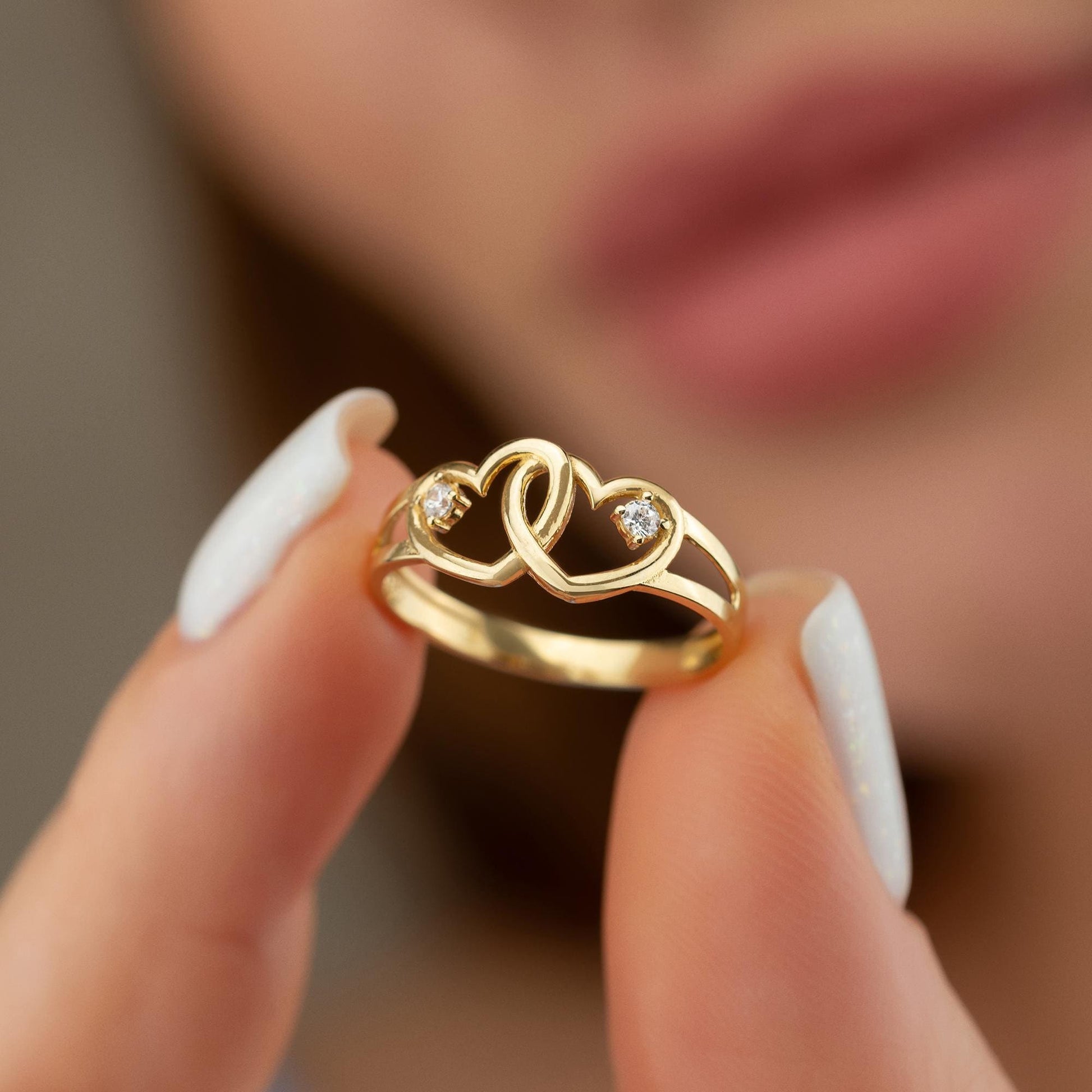 14k gold heart ring