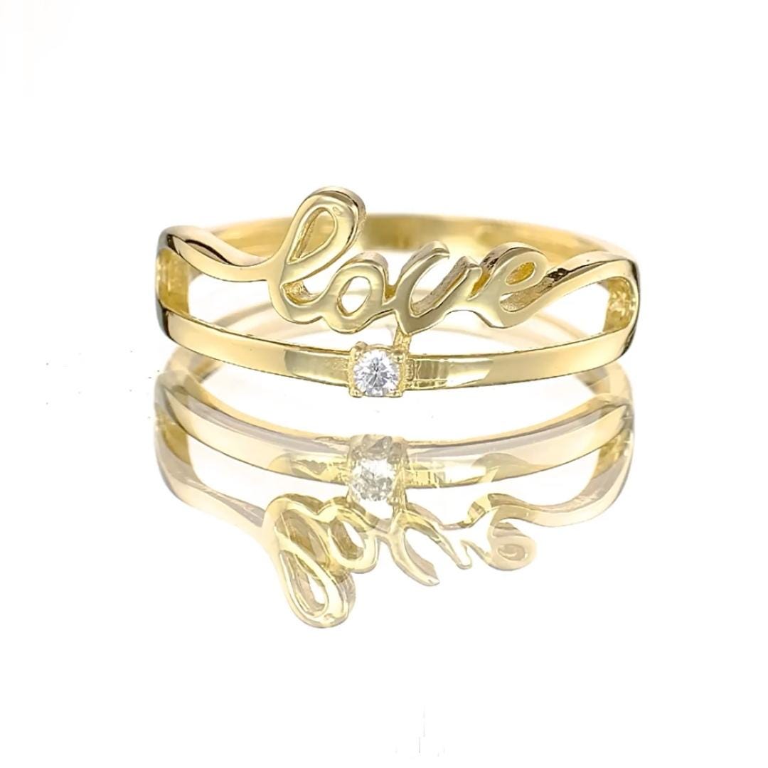 cubic zirconia gold ring