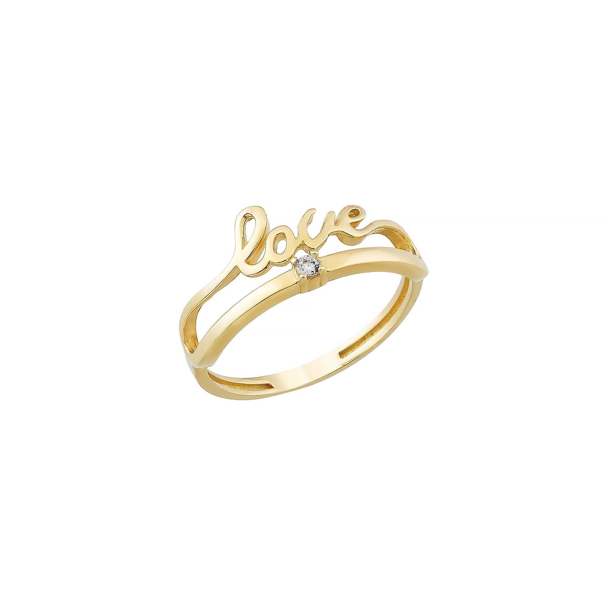 love script gold ring